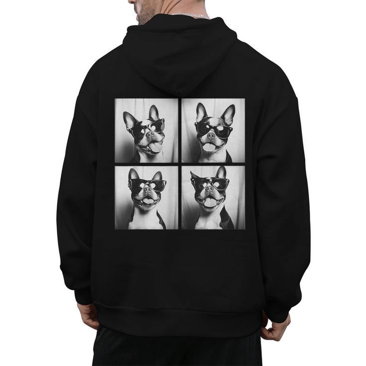 Boston Terrier Dogs With Sunglasses Photo Pets Meme Men's Hoodie Back Print