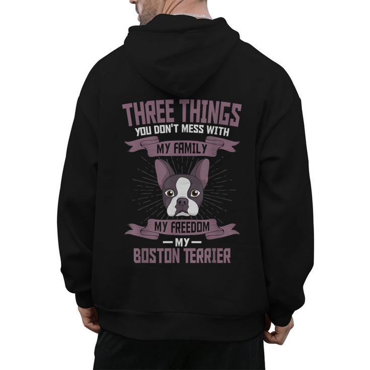 Boston Terrier Don't Mess With American Gentleman Dog Lover Men's Hoodie Back Print