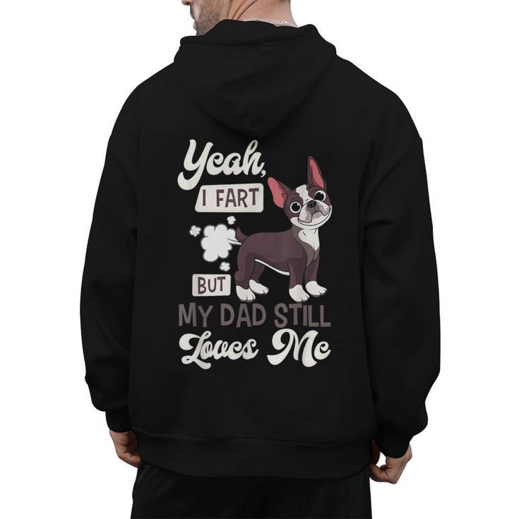 Boston Terrier Fart American Gentleman Non-Sporting Dog Men's Hoodie Back Print