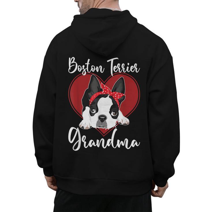 Boston Terrier Grandma Dog Owner Boston Terrier For Men Women Men's Hoodie Back Print