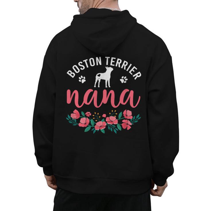 Boston Terrier Grandma Nana Dog Lover Christmas Men's Hoodie Back Print