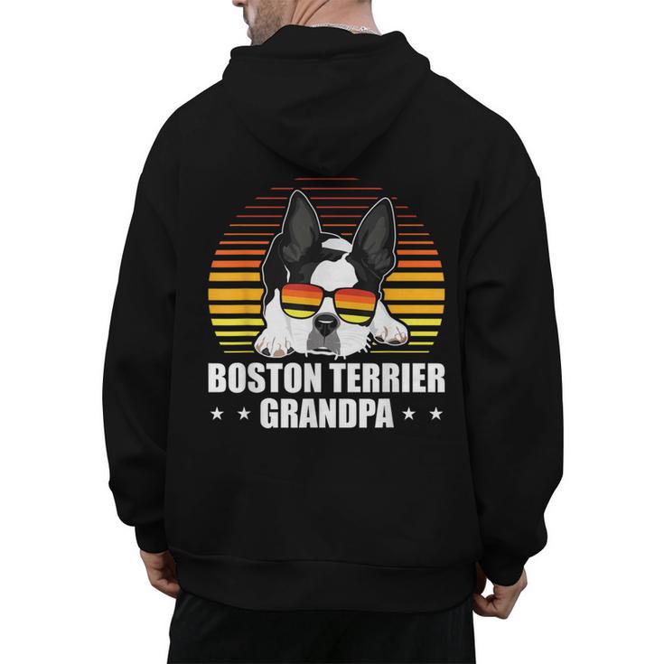Boston Terrier Grandpa Dog Owner Boston Terrier Men's Hoodie Back Print