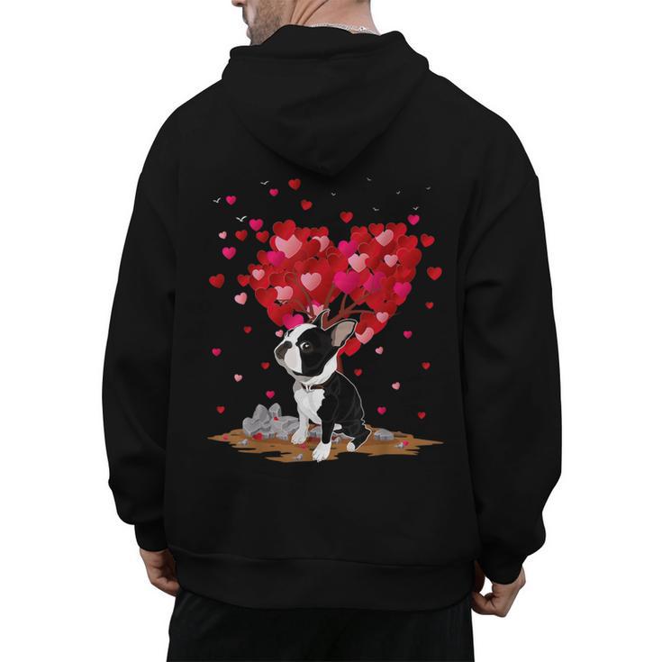 Boston Terrier Lover Heart Shape Boston Terrier Valentine Men's Hoodie Back Print