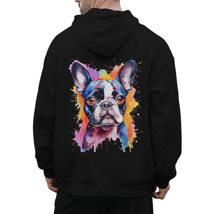 Boston Terrier Lover Pop Art Color Boston Terrier Dog For Men Women Girls Kids Men's Hoodie Back Print