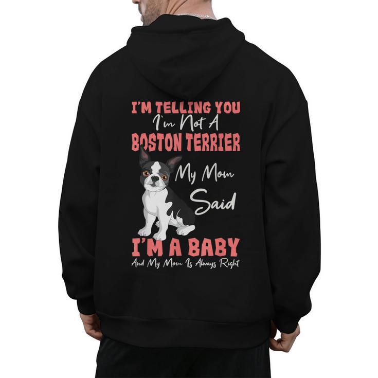 Boston Terrier Mom American Gentleman Dog Lover Mother's Day Men's Hoodie Back Print