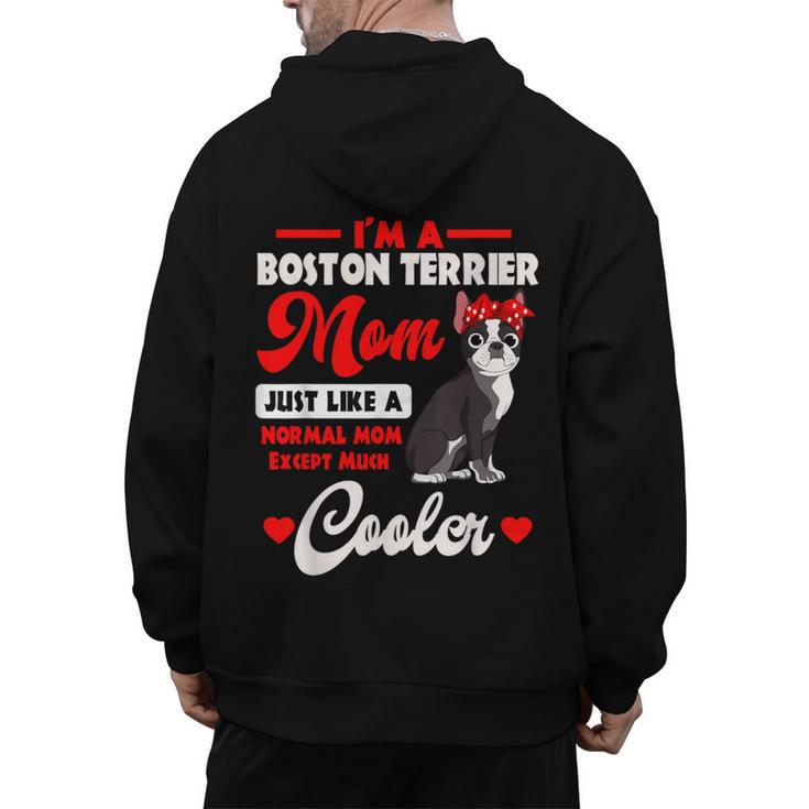 Boston Terrier Mom American Gentleman Dog Mother's Day Men's Hoodie Back Print