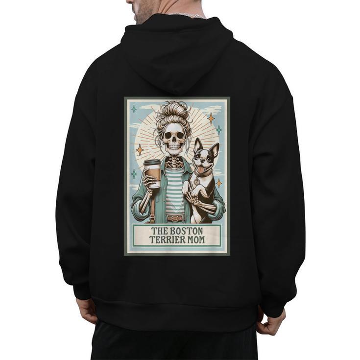 The Boston Terrier Mom Skeleton Spooky Season Halloween Men's Hoodie Back Print