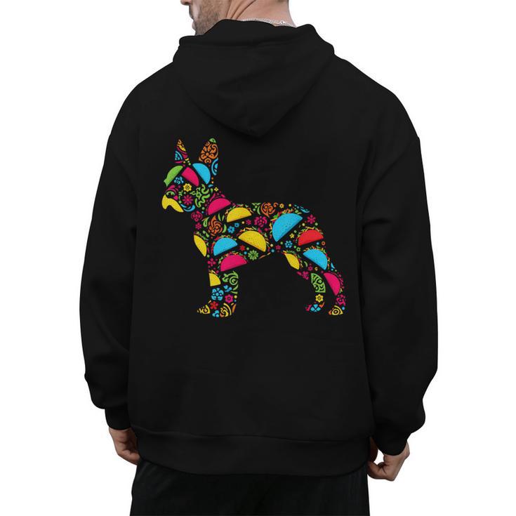 Boston Terrier Tacos Mexican Cinco De Mayo Taco Men's Hoodie Back Print