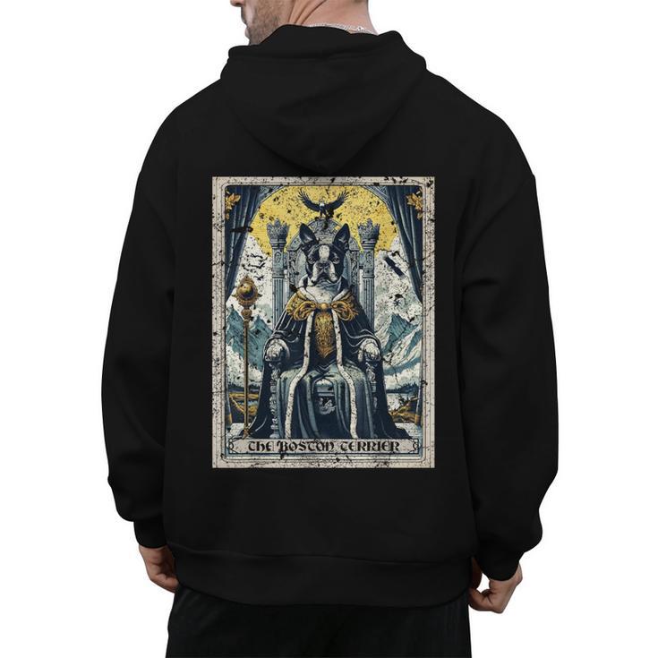 Boston Terrier Tarot Card Dog Men's Hoodie Back Print