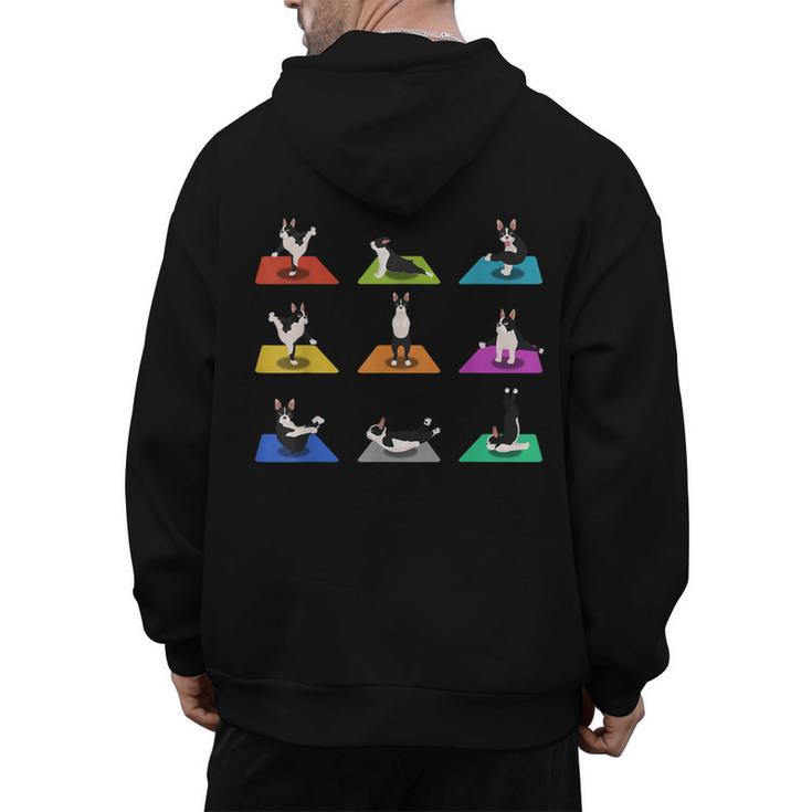 Boston Terriers Yoga Asana Pose And Meditation Men's Hoodie Back Print