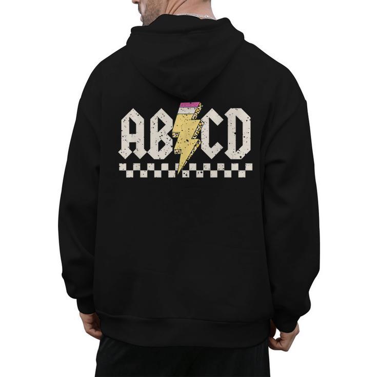 Boys Girls Teachers ABCD Rock Graphic Back To School Class Men's Hoodie Back Print
