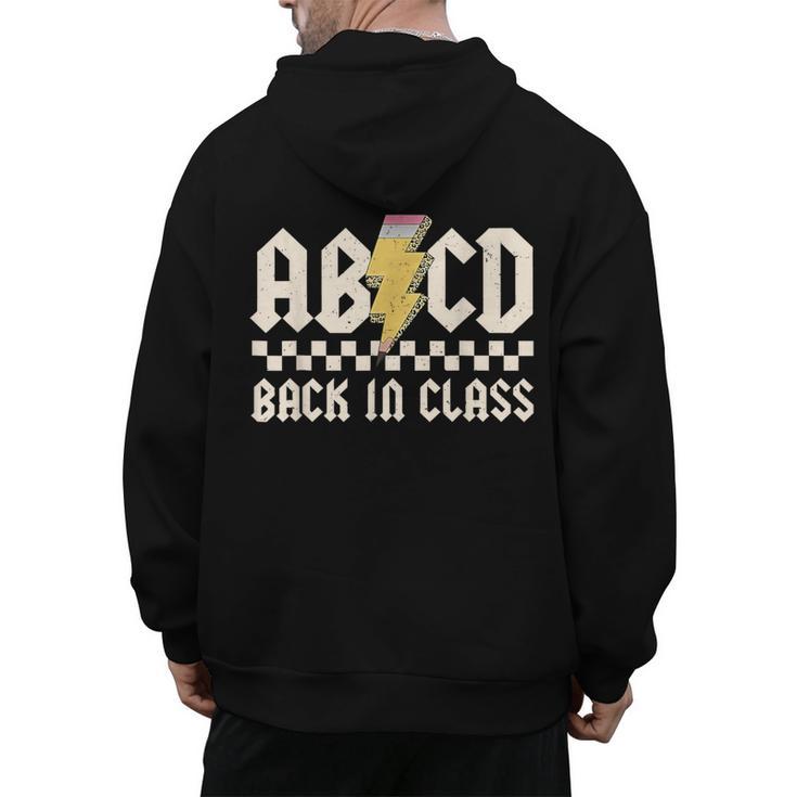 Boys Girls Teachers Rock Back To School ABCD Back In Class Men's Hoodie Back Print