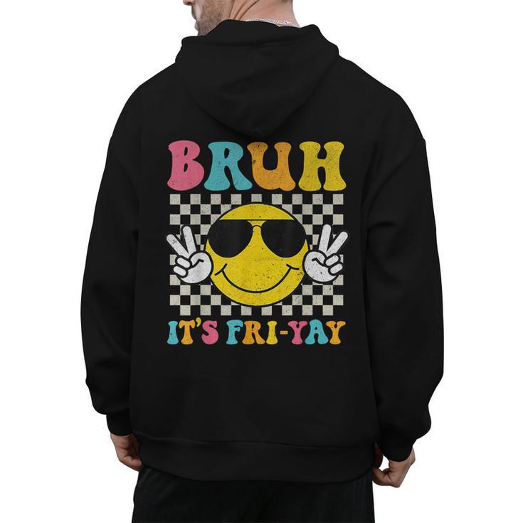 Bruh It's Fri-Yay Friday Weekend Smile Face Teacher Student Men's Hoodie Back Print, trending gift Bruh It's Fri-Yay Friday Weekend Smile Face Teacher Student Men's Hoodie Back Print, trending gift