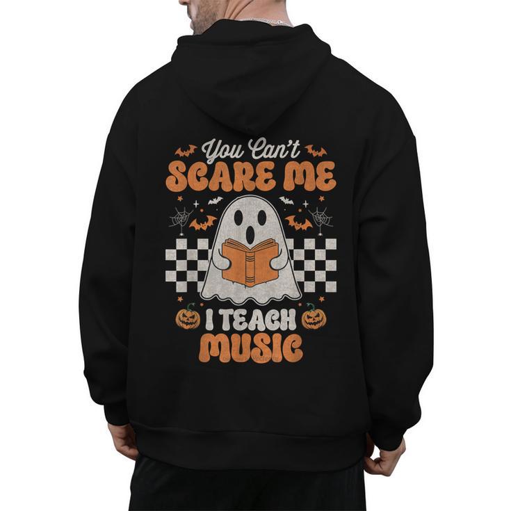 You Can't Scare Me I Teach Music Retro Teacher Halloween Men's Hoodie Back Print