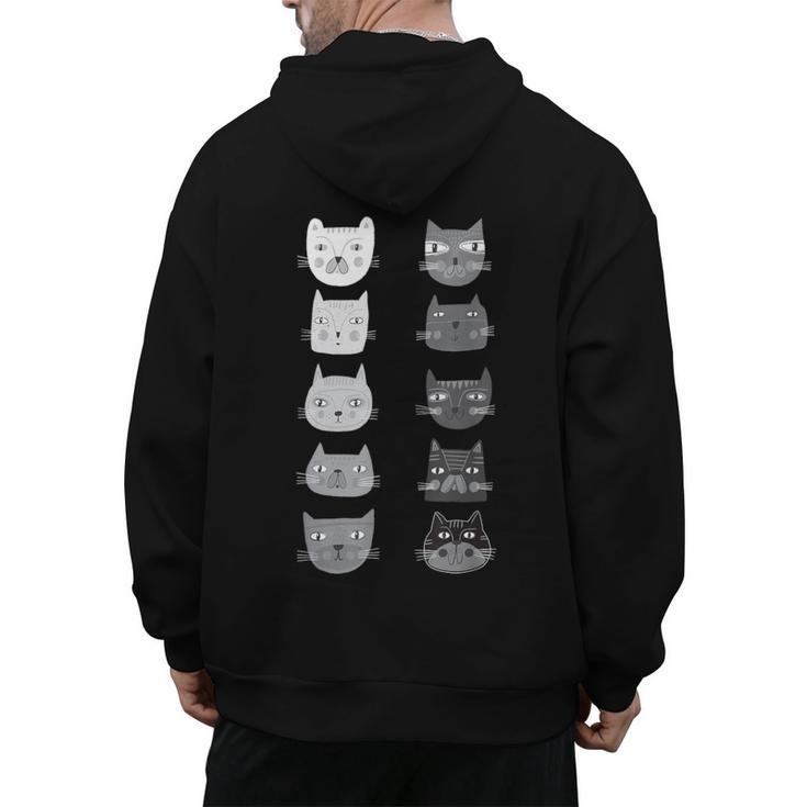 Cat Themed Artist Value Scale Educational Art Teacher Men's Hoodie Back Print