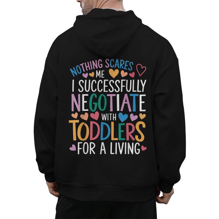 Childcare Teacher Negotiate With Toddlers Daycare Provider Men's Hoodie Back Print