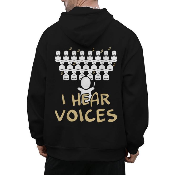 Choir Teacher Shirt I Hear Voices Chorister Tee Men's Hoodie Back Print