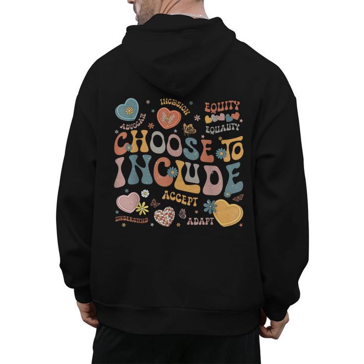 Choose To Include Inclusion Matters Autism Awareness Teacher Men Women Girls Kids Men's Hoodie Back Print