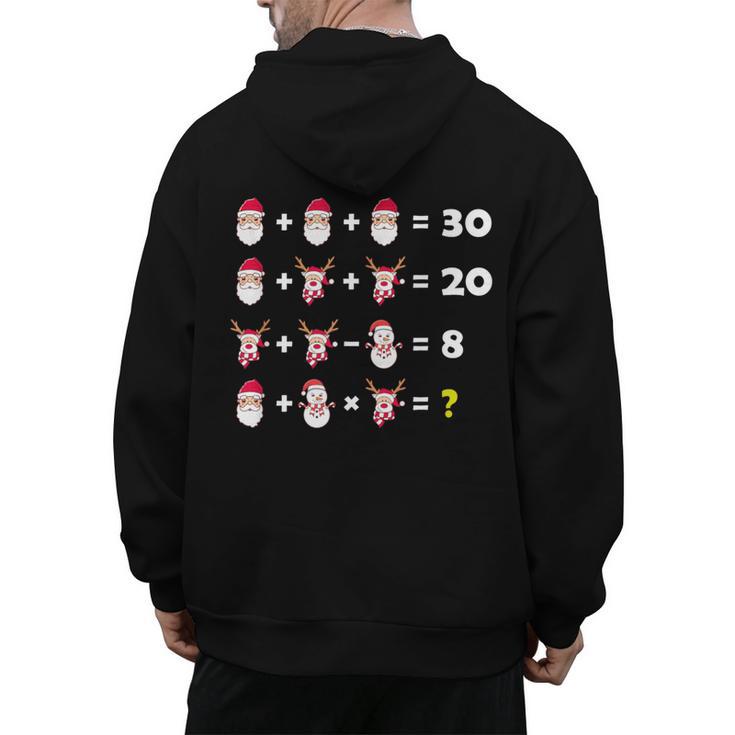 Christmas Math Quiz Teacher Equation Math Teacher Men's Hoodie Back Print