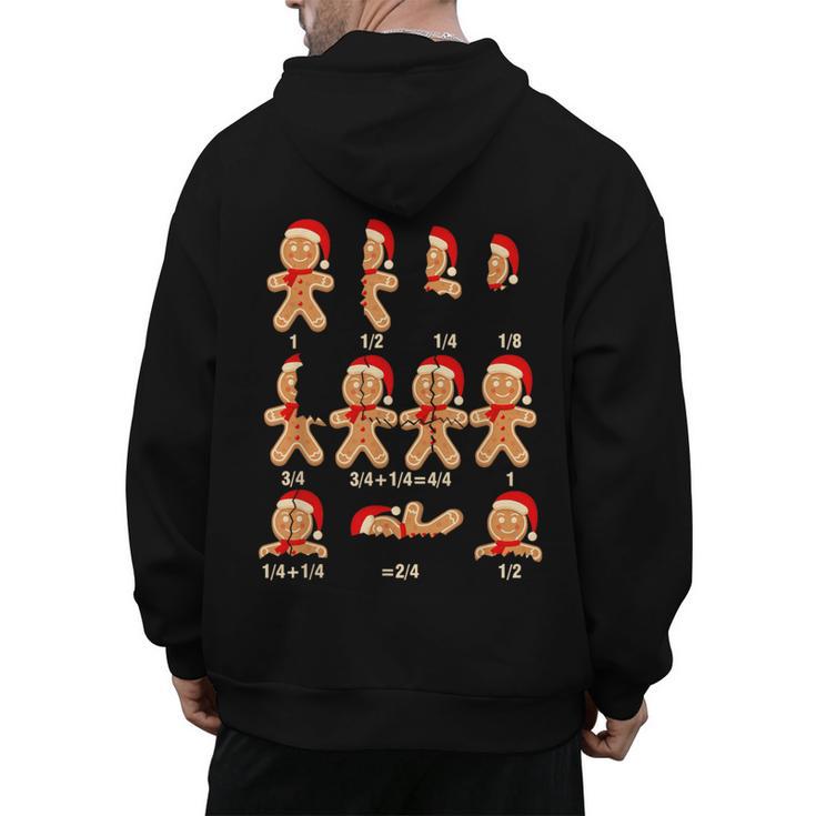 Christmas Math Teacher Equation Gingerbread With Santa Hat Men Women Men's Hoodie Back Print