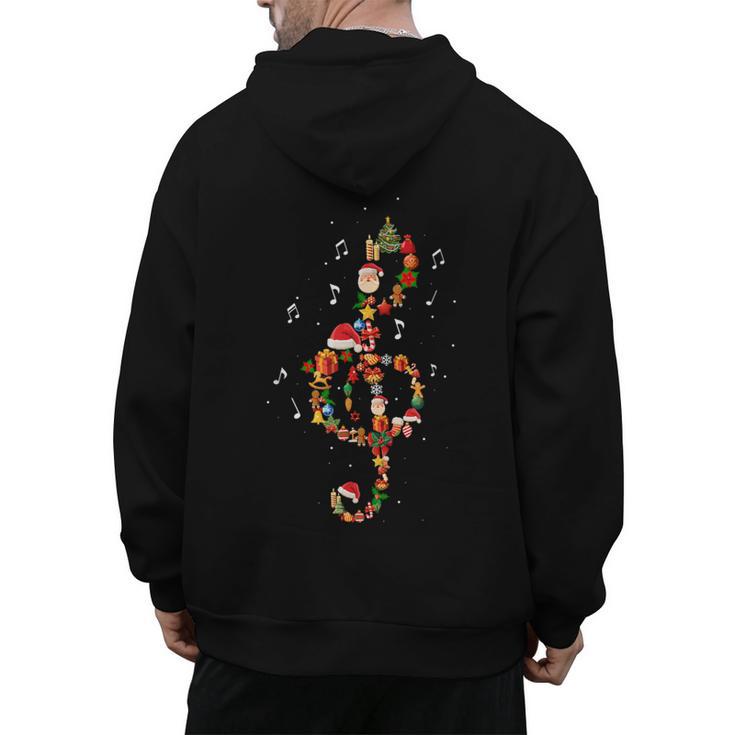 Christmas Musical Note Music Lover Teacher Sing Carols Jesus Men's Hoodie Back Print