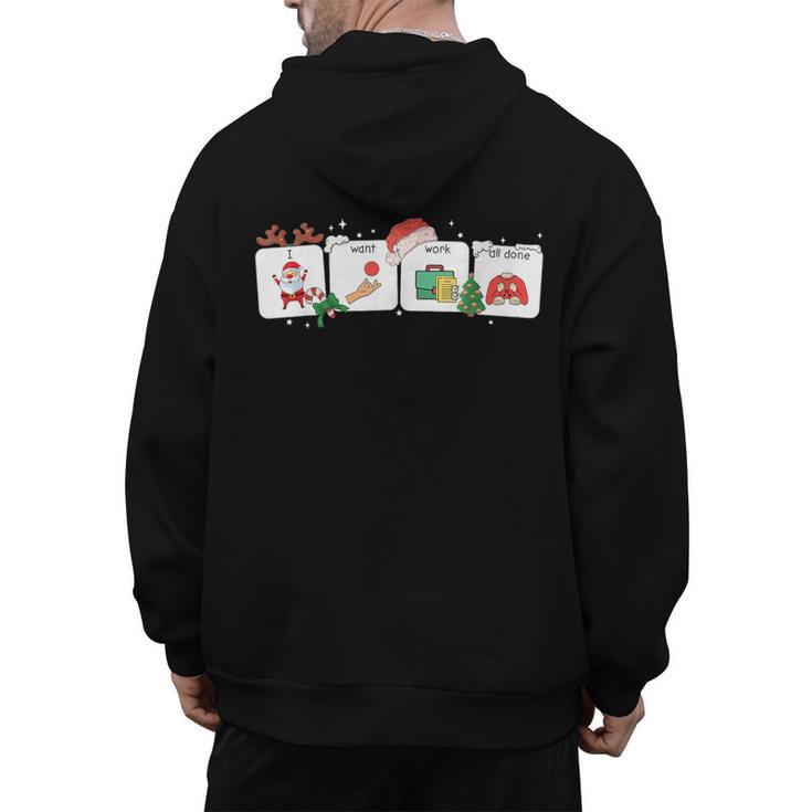 Christmas Santa Special Education SPED Teacher Xmas PJ Men's Hoodie Back Print