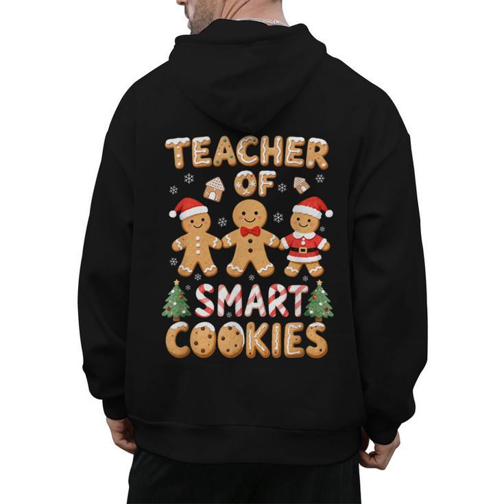 Christmas Teacher Of Smart Cookies Gingerbread Man Teaching Men's Hoodie Back Print