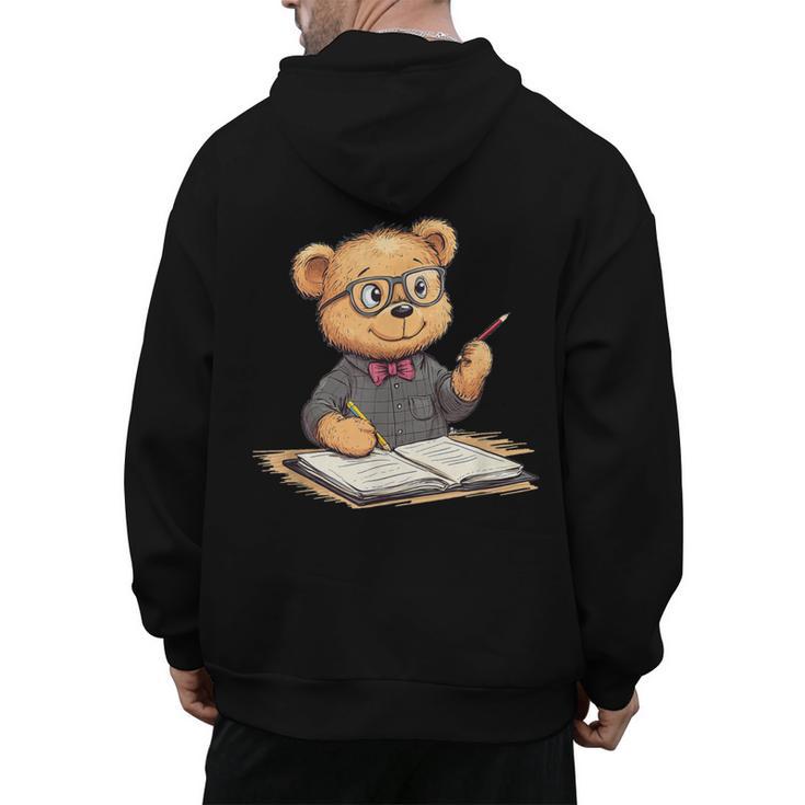 Classroom Fun With Teddy Bear Teacher Men's Hoodie Back Print