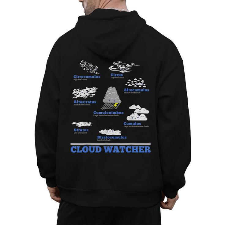 Cloud Watcher Cloud Types Science Student Teacher Cute Faces Men's Hoodie Back Print