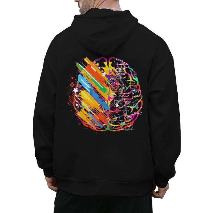 Colorful Brain Art Teacher Artist Painter Student Men's Hoodie Back Print