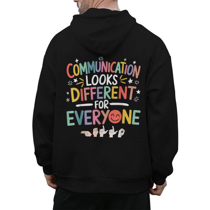 Communication ASL Teacher Deaf People ASL Interpreter Men's Hoodie Back Print