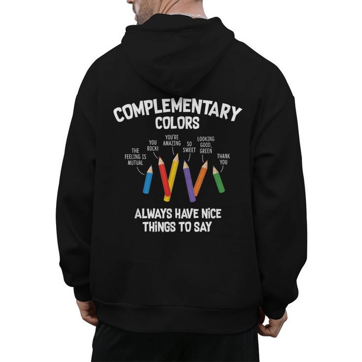 Complementary Colors Art Teacher Pun Shirt Men's Hoodie Back Print