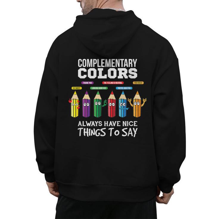 Complementary Colors Pun Artist Art Teacher T-Shirt Men's Hoodie Back Print