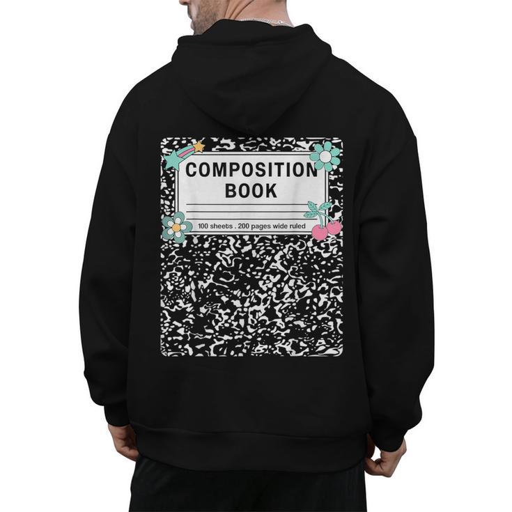 Composition Book Notebook Teachers Matching Group Halloween Men's Hoodie Back Print