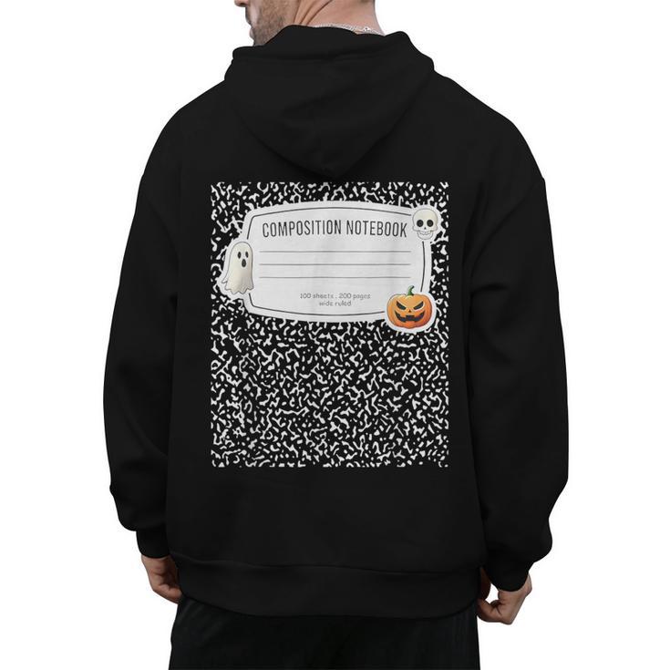 Composition Notebook Costume Adult Halloween For Teacher Men's Hoodie Back Print