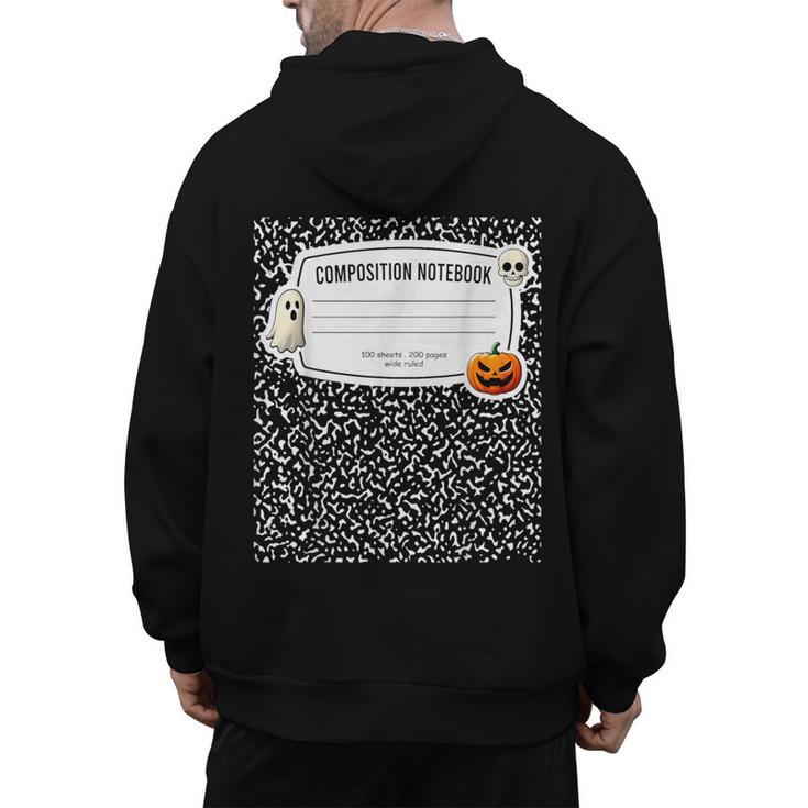 Composition Notebook Costume Adult Halloween For Teachers Men's Hoodie Back Print