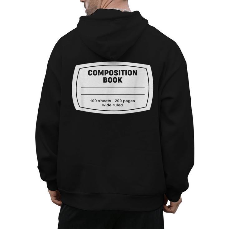 Composition Notebook Halloween Costume Teacher Student Men's Hoodie Back Print