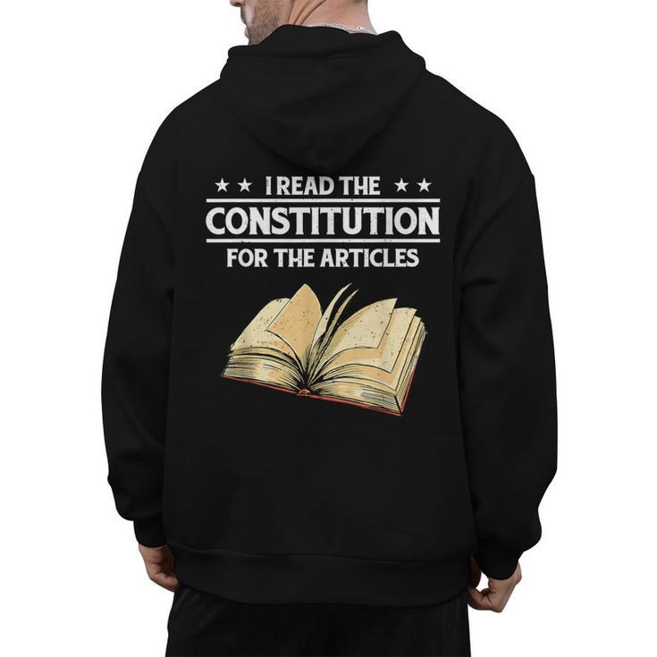 Cool History Teacher Read The Constitution For The Articles Men's Hoodie Back Print