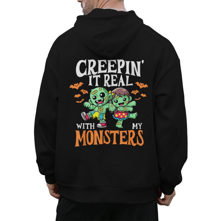 Creepin It Real Monster School Teacher Principal Halloween Men's Hoodie Back Print
