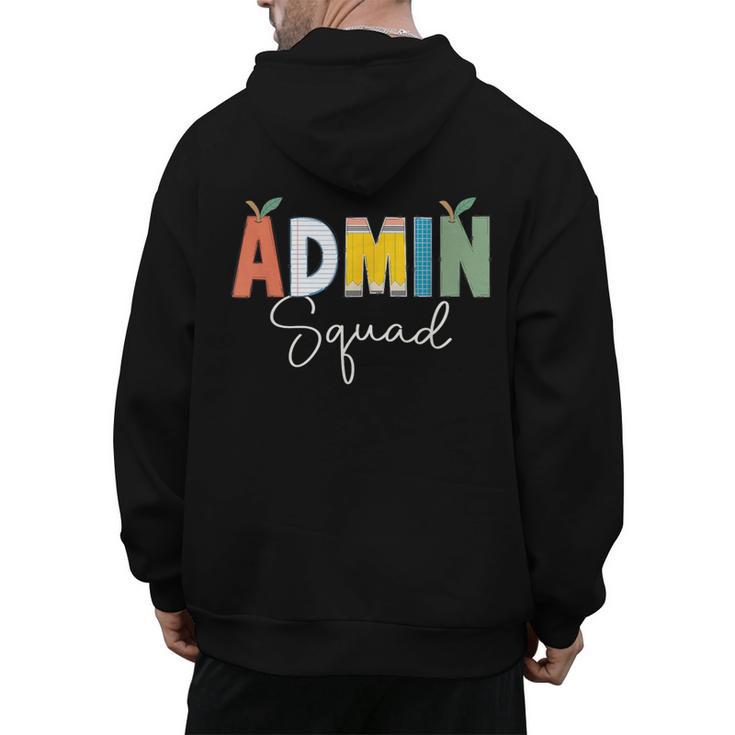 Cute Admin Squad Crew Team Back To School Teacher For Men Women Men's Hoodie Back Print