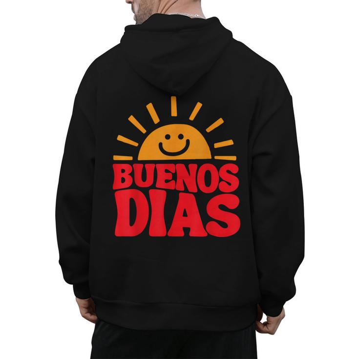 Cute Bilingual Spanish Teacher Buenos Dias Sunshine Men's Hoodie Back Print