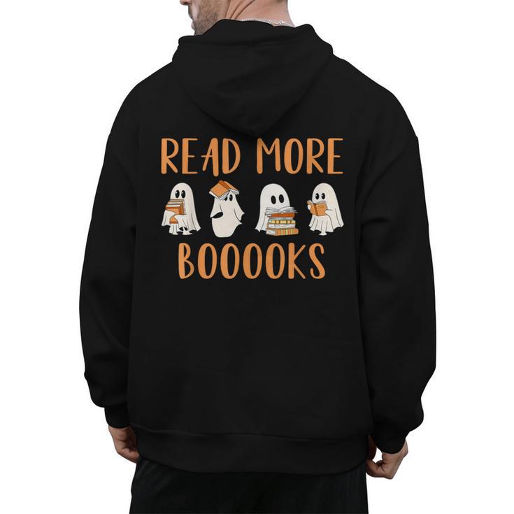 Cute Booooks Ghost Read More Books Teacher Halloween Men's Hoodie Back Print