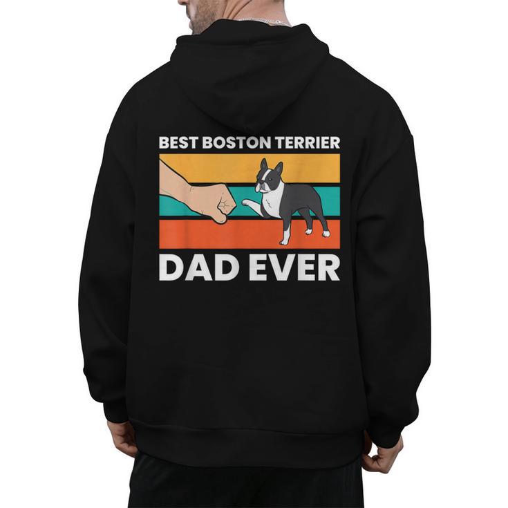 Cute Boston Terrier Best Boston Terrier Dad Ever Men's Hoodie Back Print