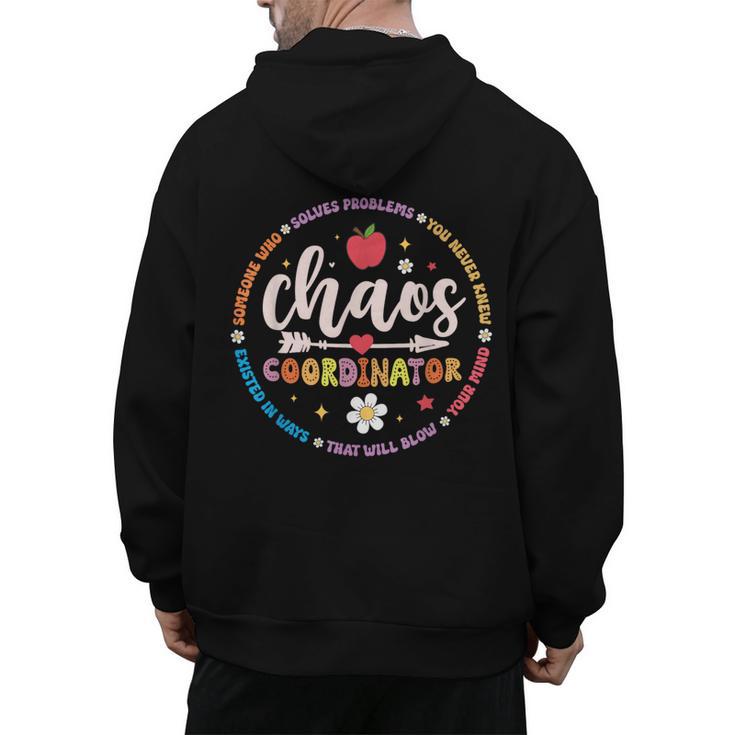 Cute Chaos Coordinator Teacher First Day Of School Men's Hoodie Back Print