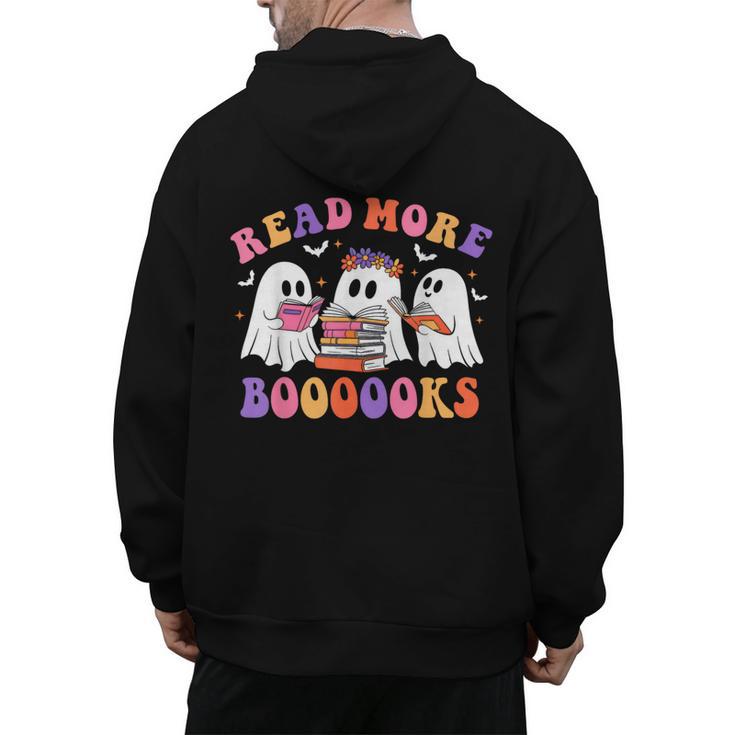 Cute Ghost Read More Books Lover Teacher Halloween Costume Men's Hoodie Back Print