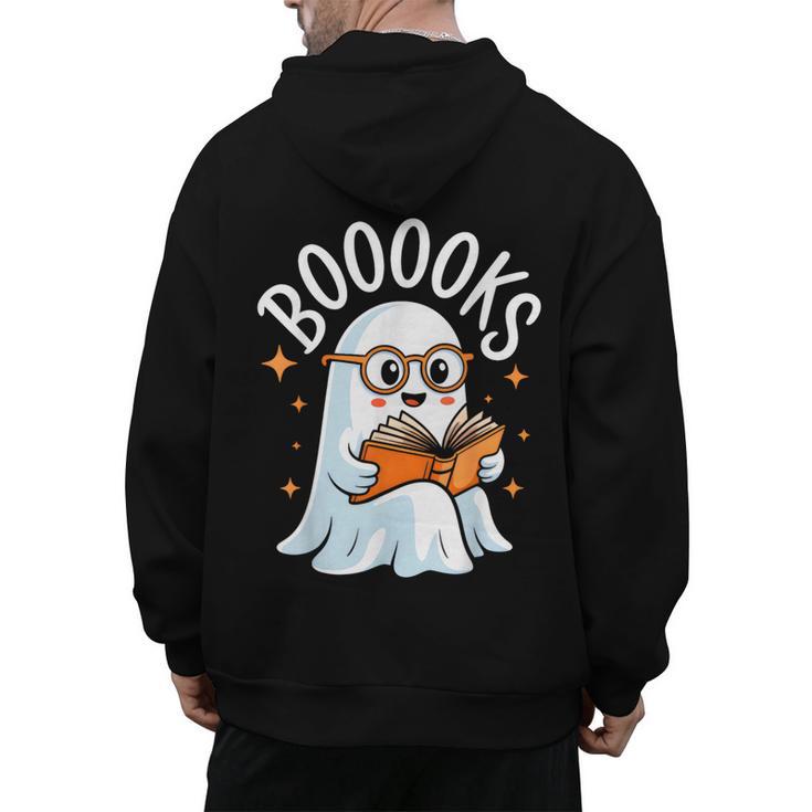 Cute Ghost Reading Book Librarian Teacher Halloween Costume Men's Hoodie Back Print
