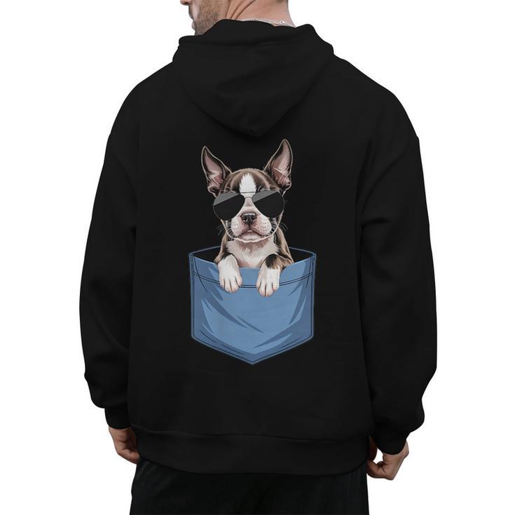 Cute Pocket Boston Terrier Lover Dog Mom Men's Hoodie Back Print