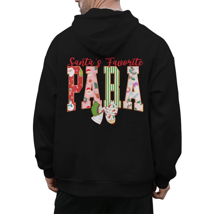 Cute Santas Favorite Para Christmas Paraprofessional Teacher Men's Hoodie Back Print