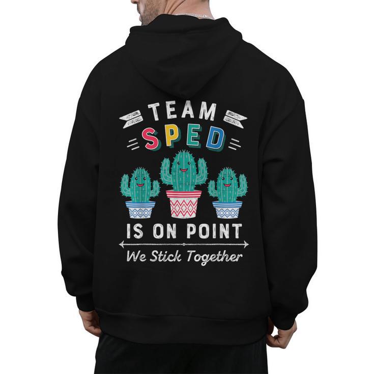 Cute SPED Teacher Special Education Cactus SPED Teacher Men's Hoodie Back Print