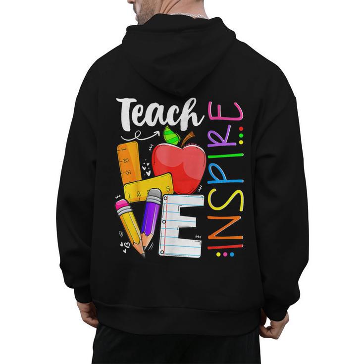 Cute Teach Love And Inspire Men Women Teacher Men's Hoodie Back Print